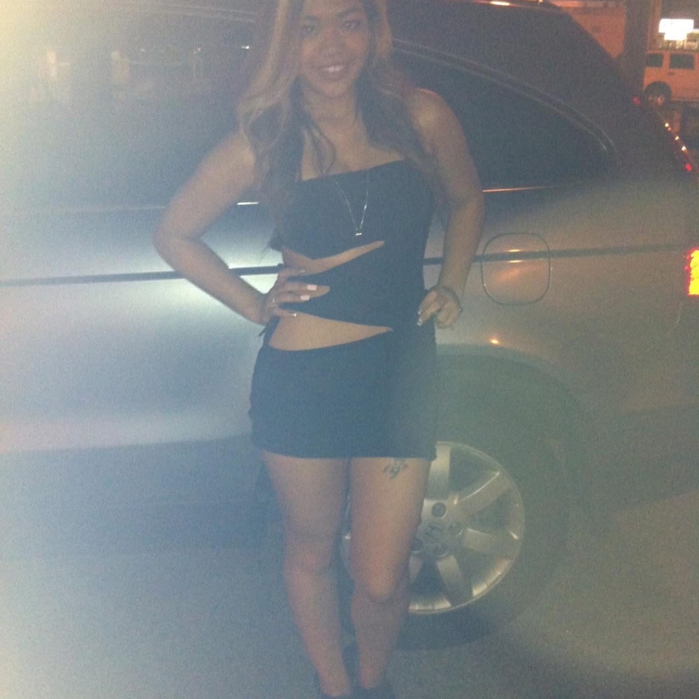 Black cut out dress